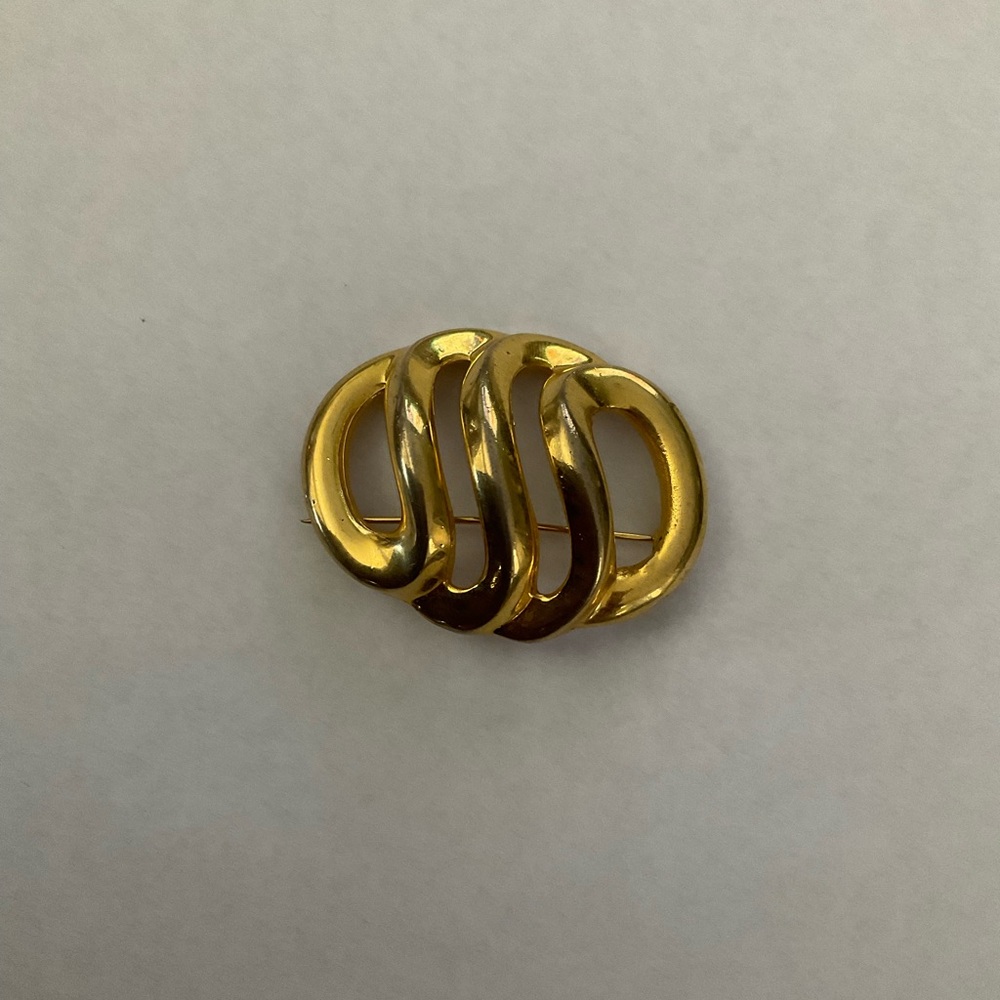 VINTAGE GOLD TONE ABSTRACT BROOCH